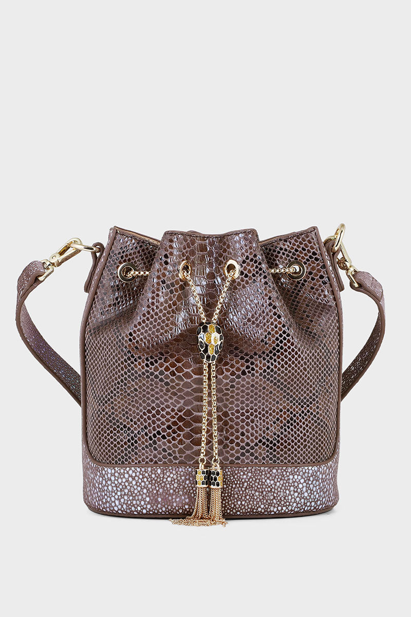 Bucket Hand Bags B15097-Tan