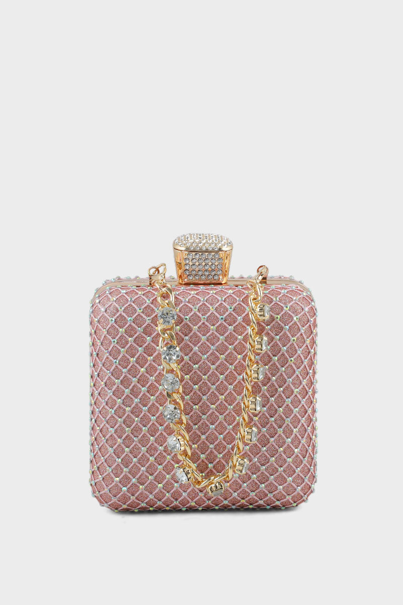 Party Wear Clutch BK4001-Rose Gold