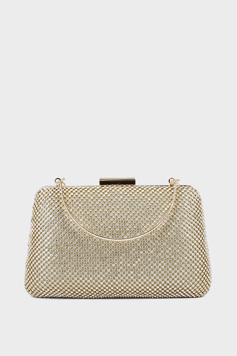 Party Wear Clutch B20778-Golden
