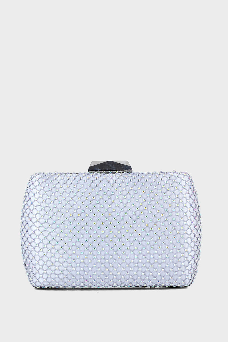 Party Wear Clutch B20771-Silver