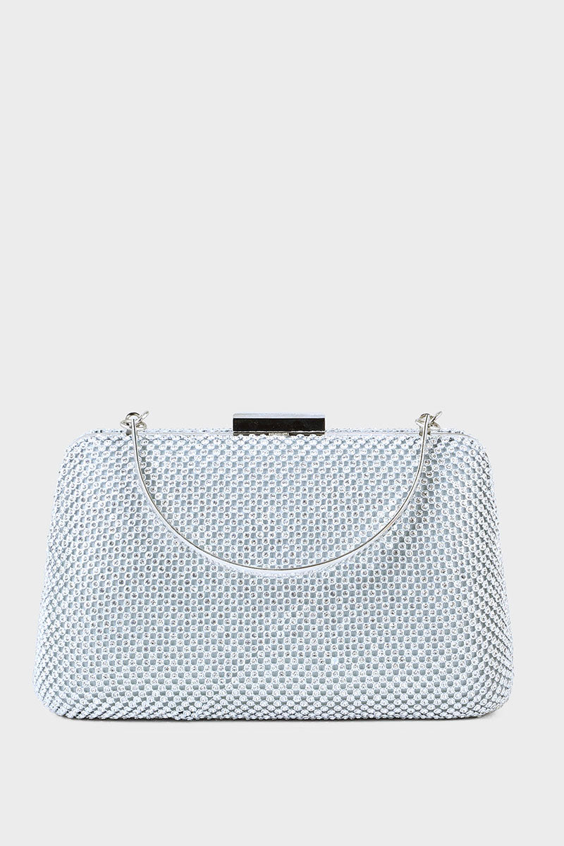 Party Wear Clutch B20778-Silver