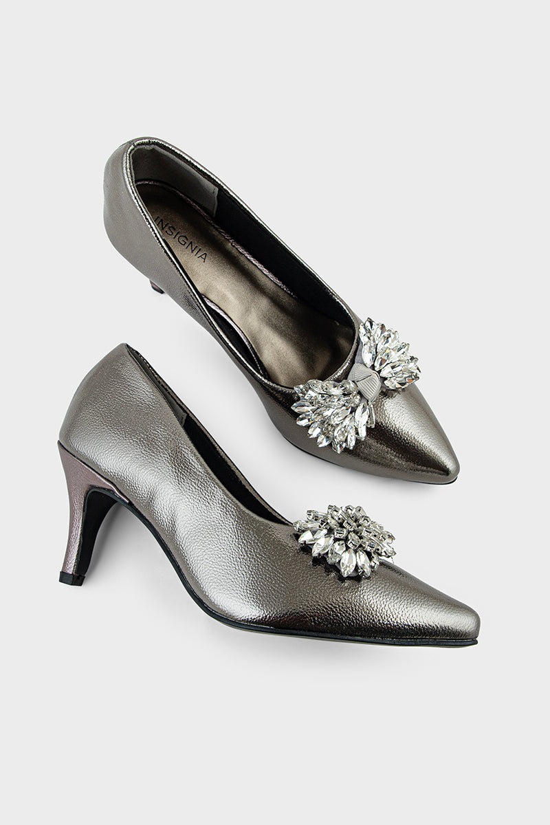 Party Wear Court Shoes IP5025-Pewter