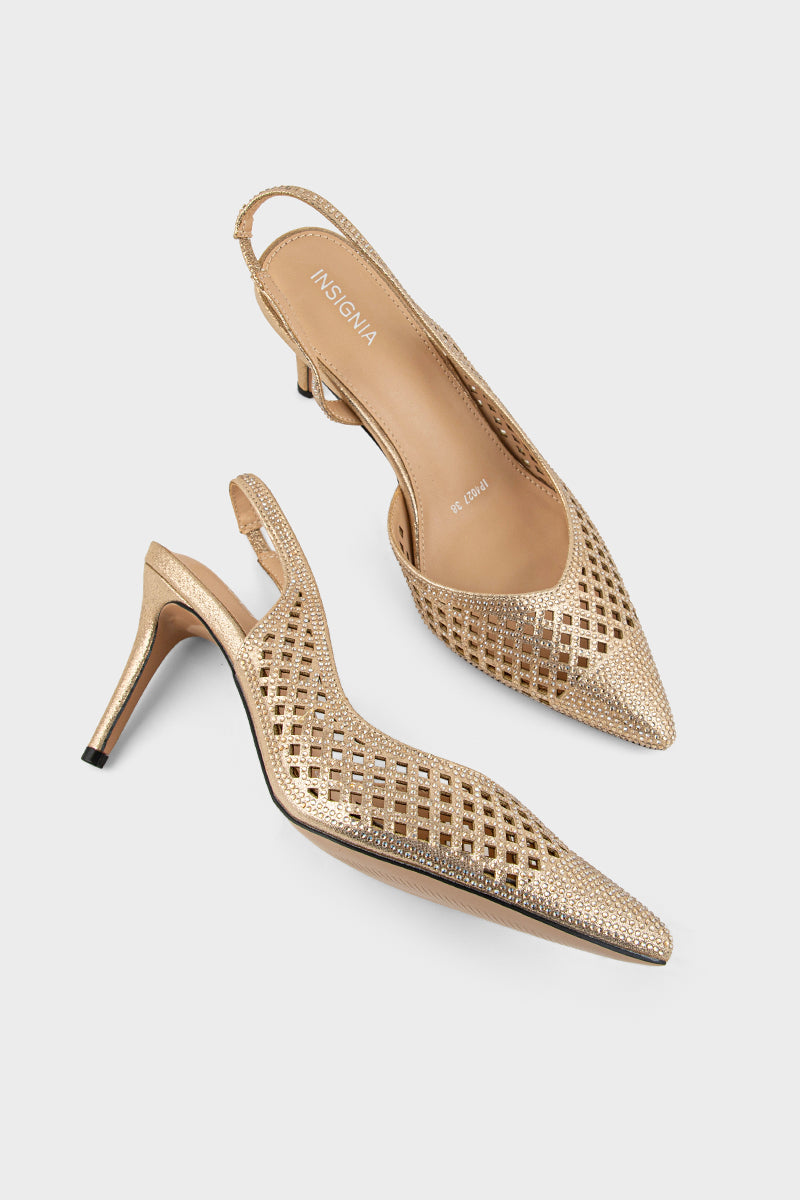Party Wear Sling Back IP4027-Gold