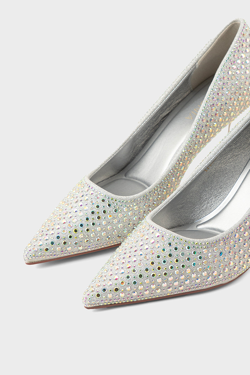 Party Wear Court Shoes IP5045-Silver