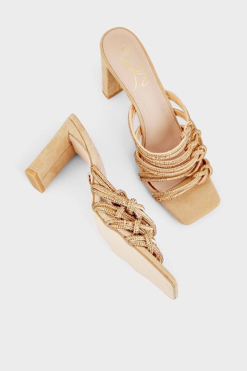 Party Wear Slip On I29165-Golden