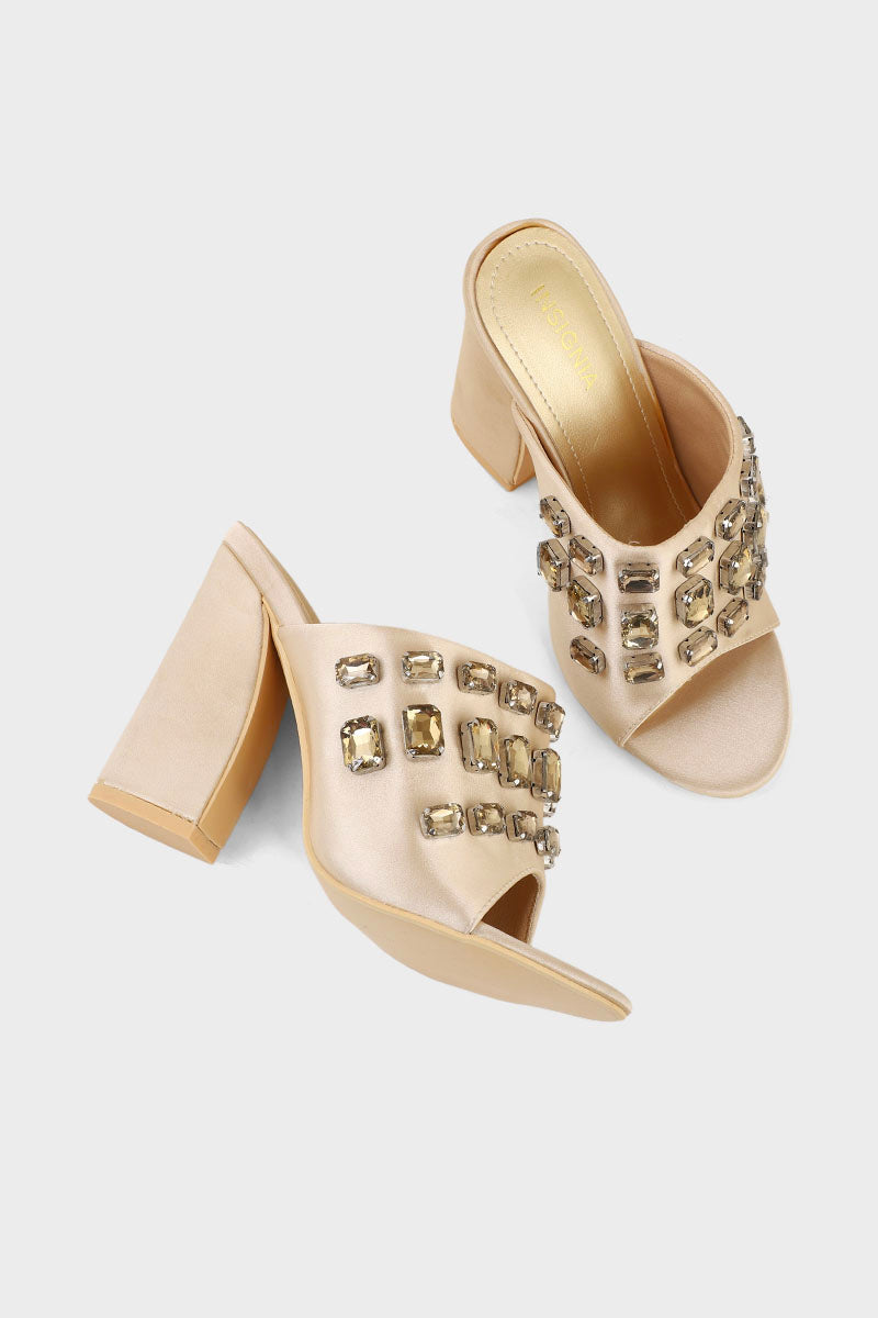 Party Wear Slip On I29228-Golden