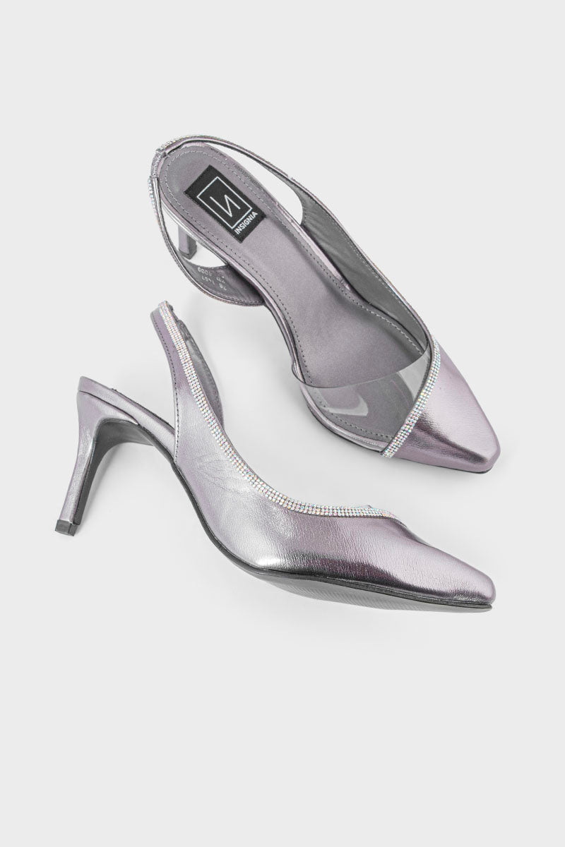 Party Wear Sling Back IP4009-Pewter