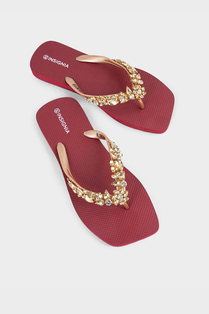 Casual Flip Flop IL3019-Maroon