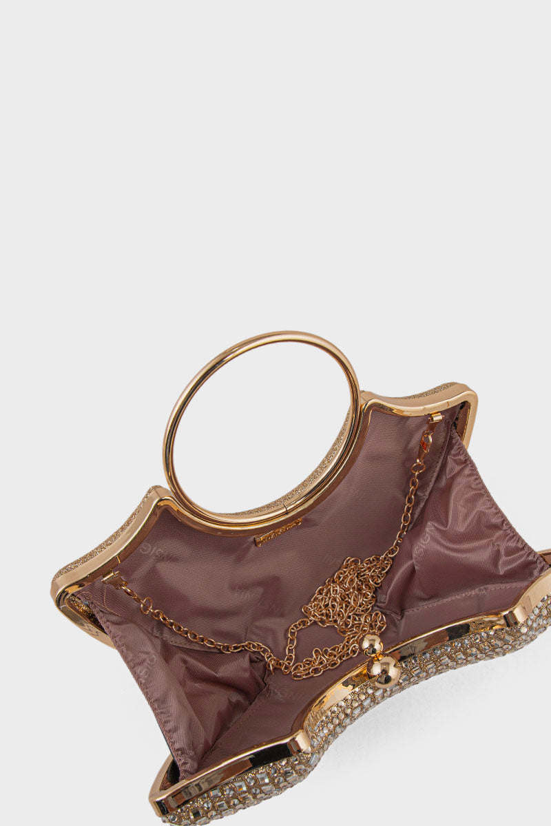 Party Wear Clutch BK4114-Golden