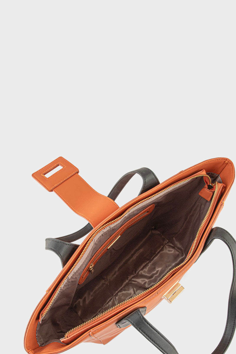 Tote Hand Bags B15151-Brown