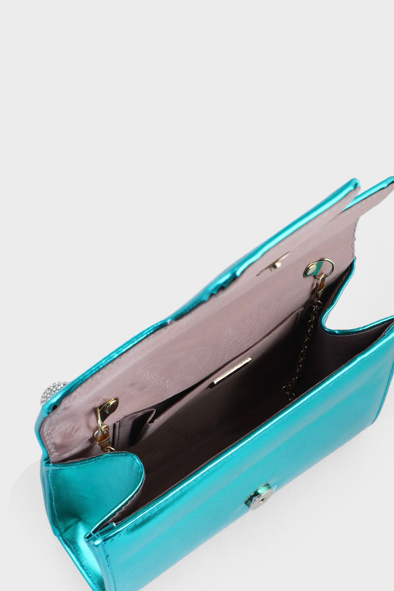 Top Handle Hand Bags BH0036-Teal Blue