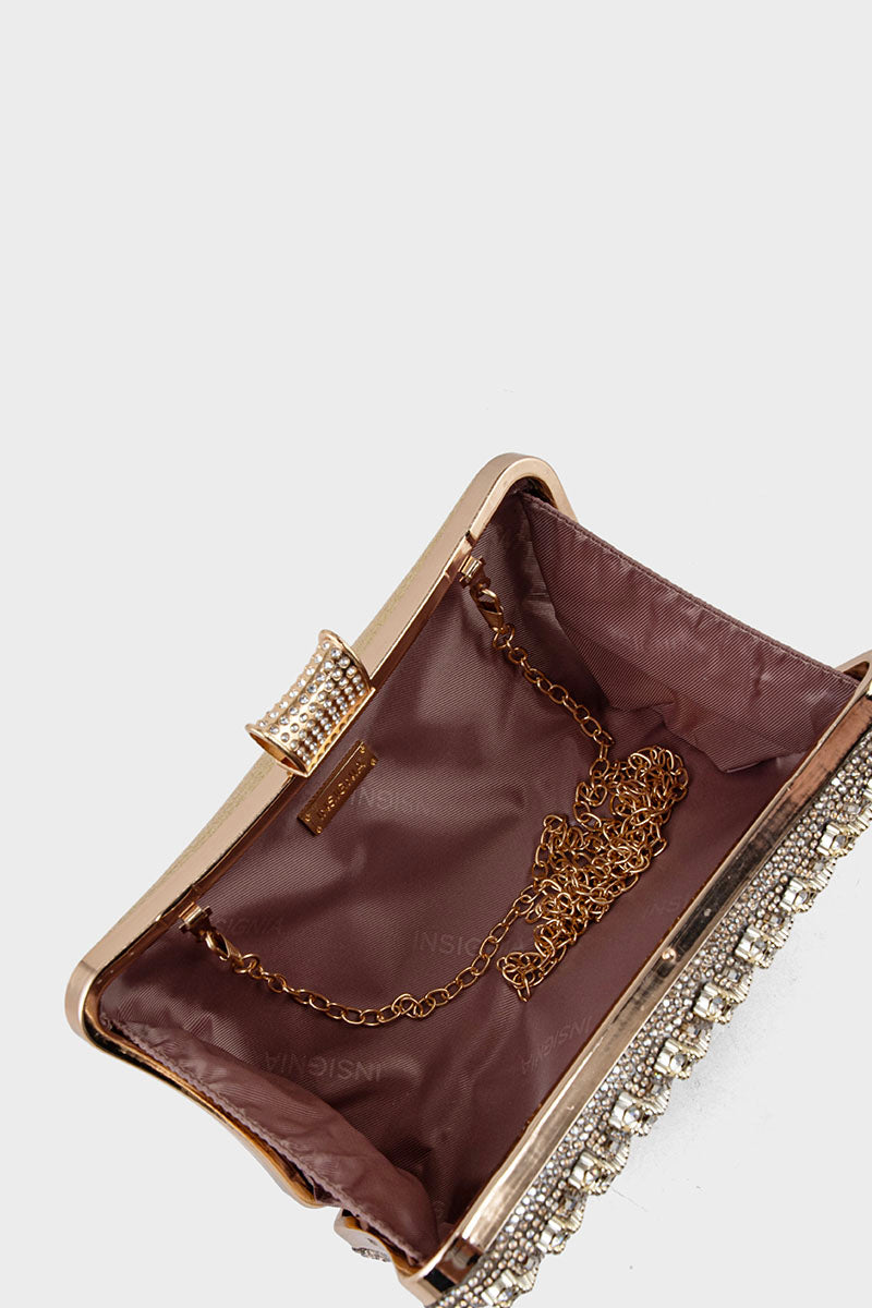 Party Wear Clutch BK4117-Golden