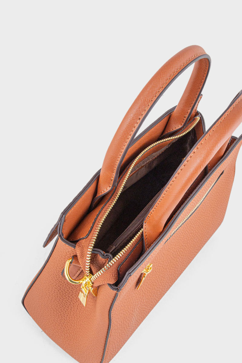 Top Handle Hand Bags BH0089-Tan