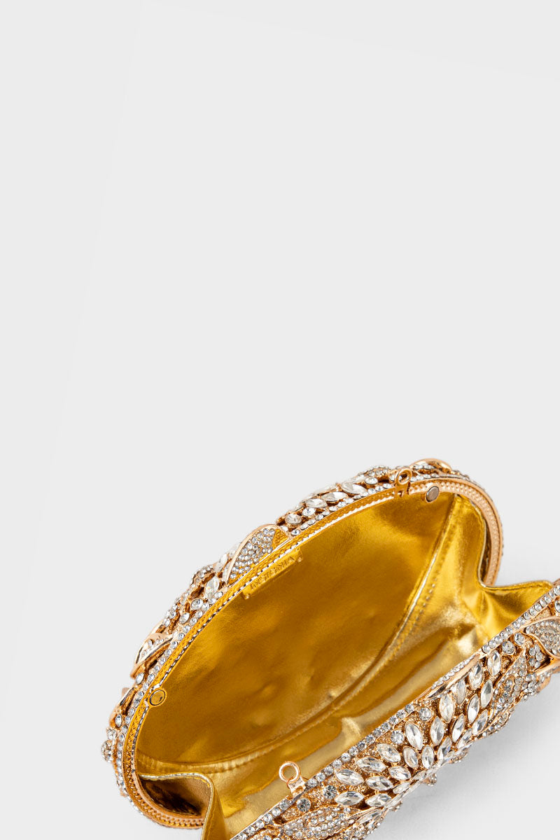 Party Wear Clutch BK4091-Golden