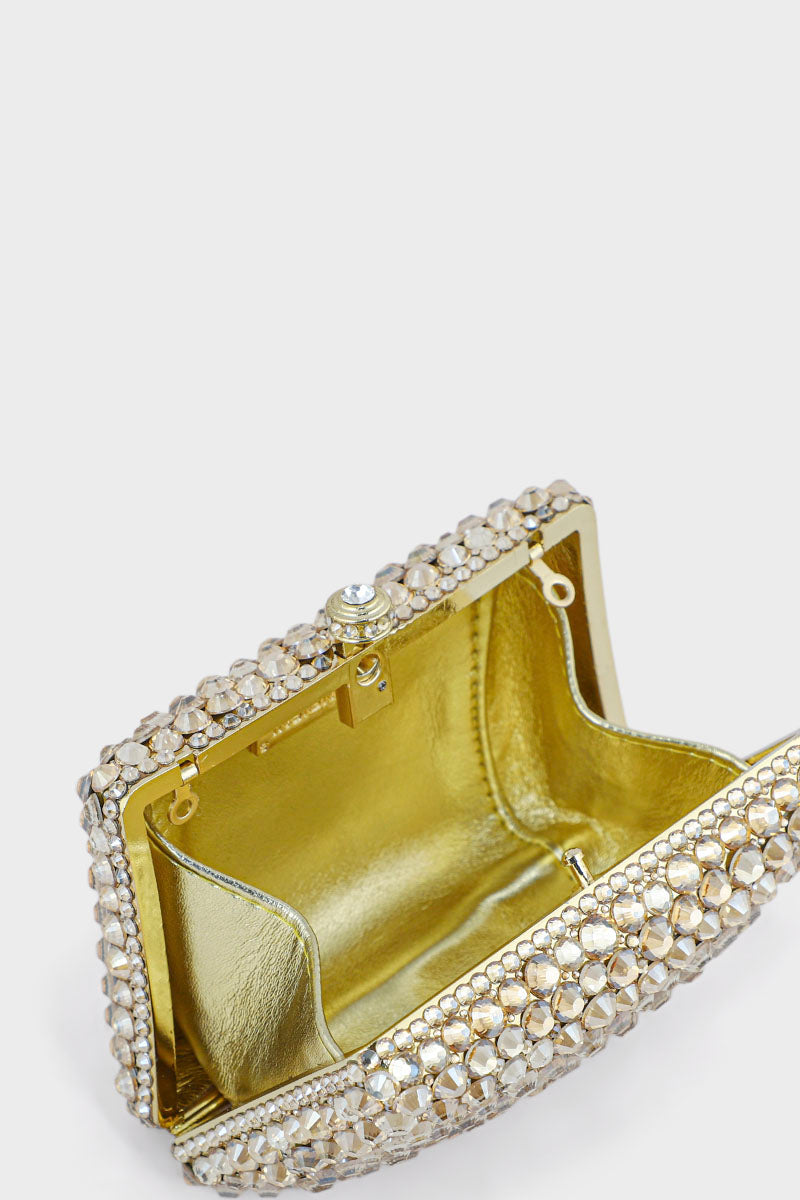 Party Wear Clutch BK4056-Golden