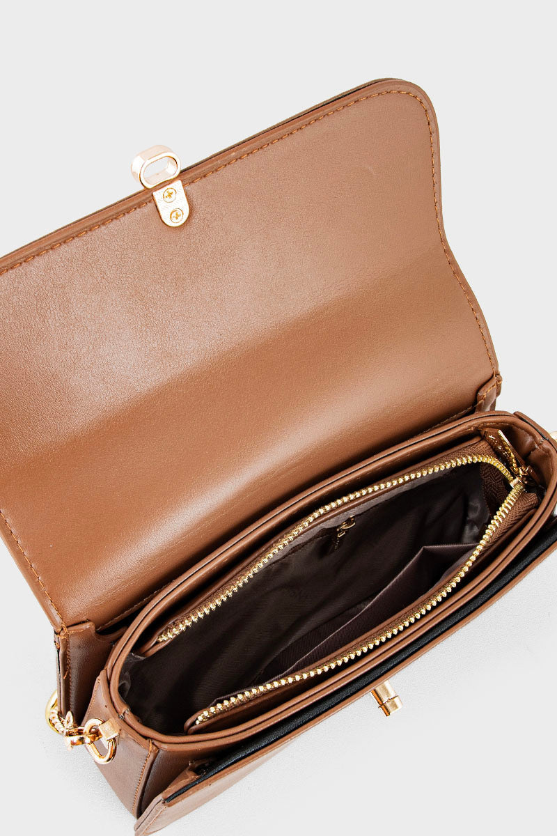 Flap Shoulder Bags BS2074-Tan