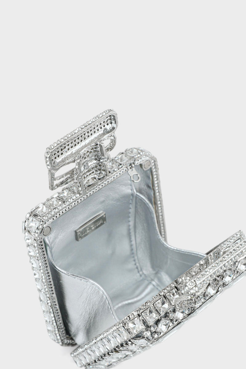 Party Wear Clutch BK4060-Silver