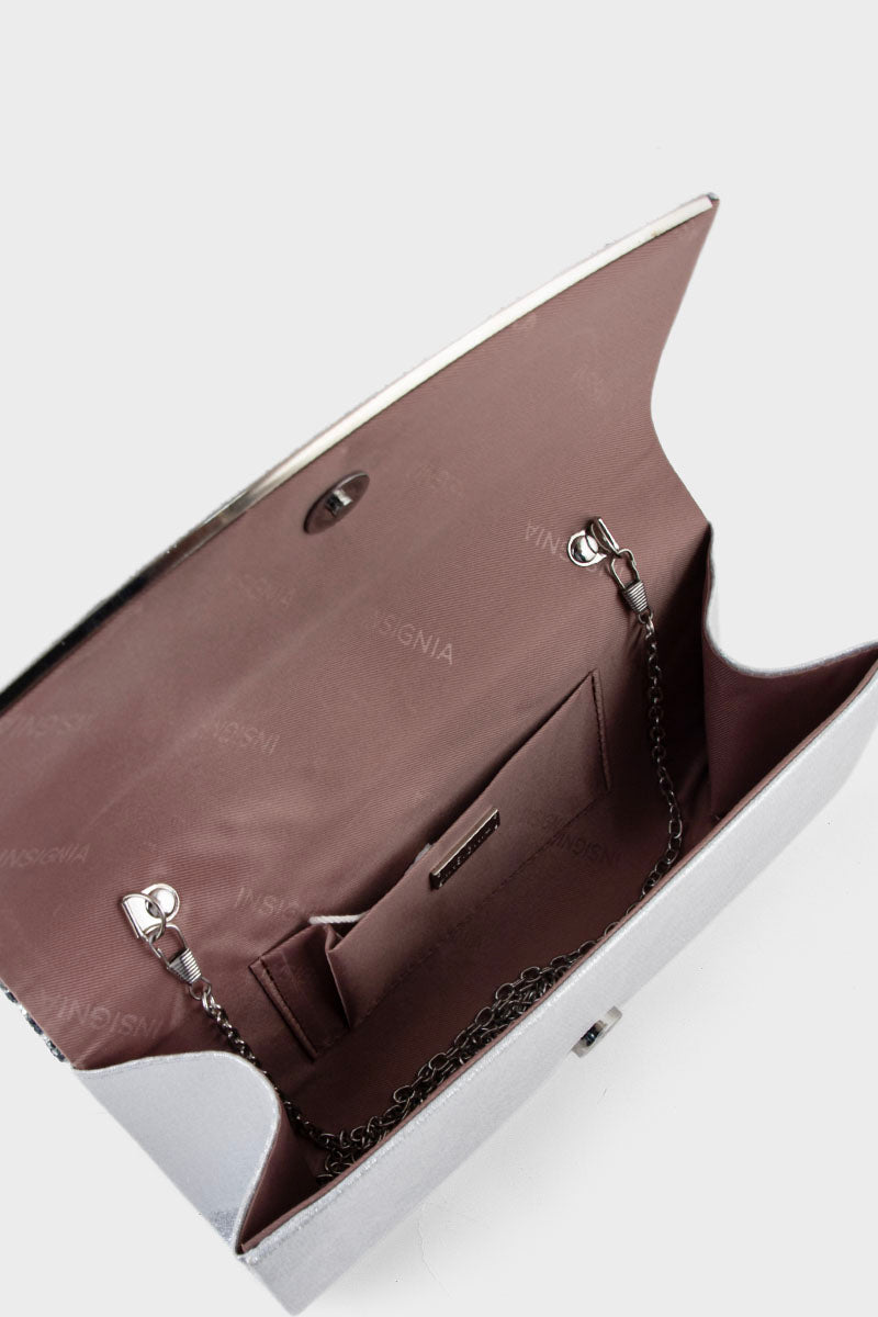 Party Wear Clutch BK4123-Silver