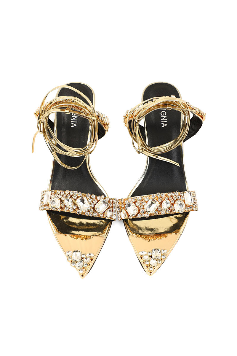 Party Wear Sandal I23458-Golden