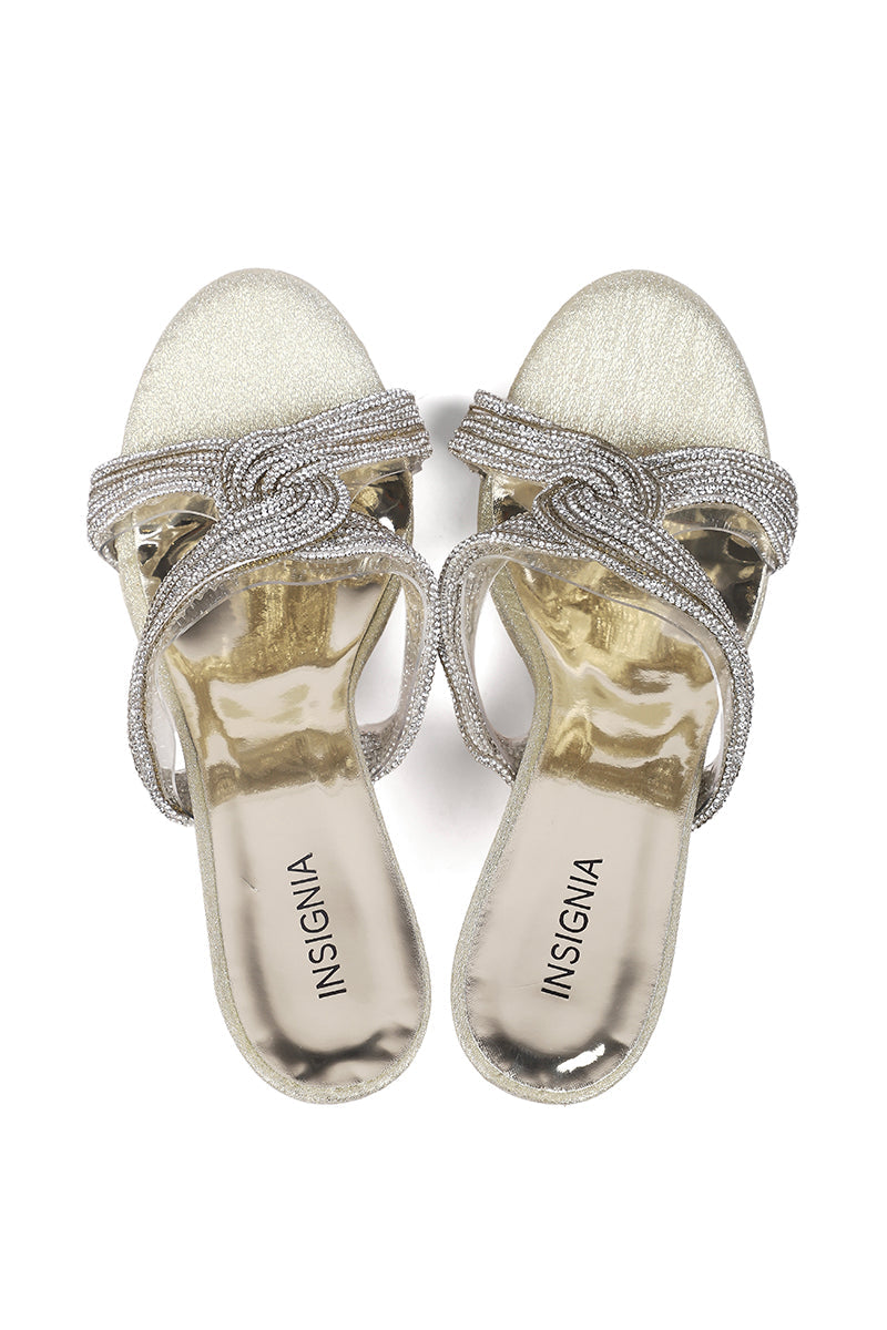 Party Wear Slip On I29224-Golden