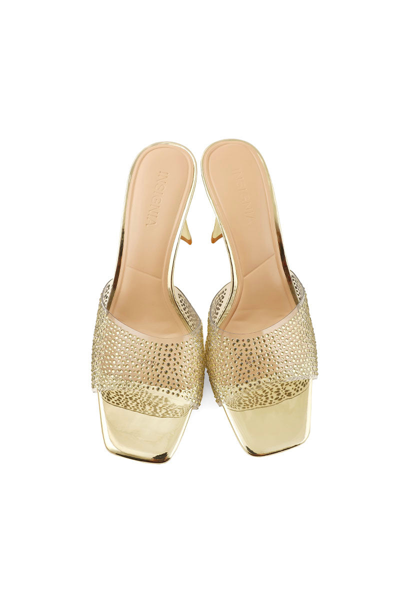 Party Wear Slip On I29254-Golden