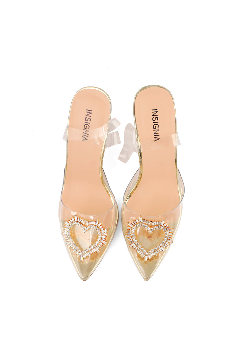 Party Wear Sling Back I29275-Golden