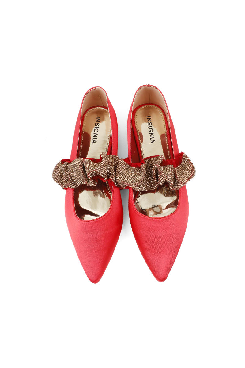 Party Wear Pumps I41402-Red