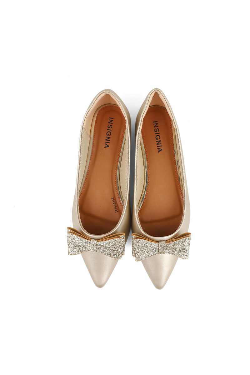 Party Wear Pumps I41420-Golden