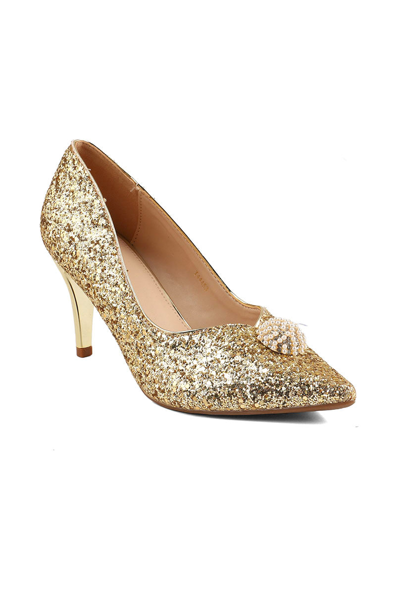 slim fit dress slacks Gold Glitter Ballroom Closed Toe Swing Dance Shoes – TTdancewear main image 1