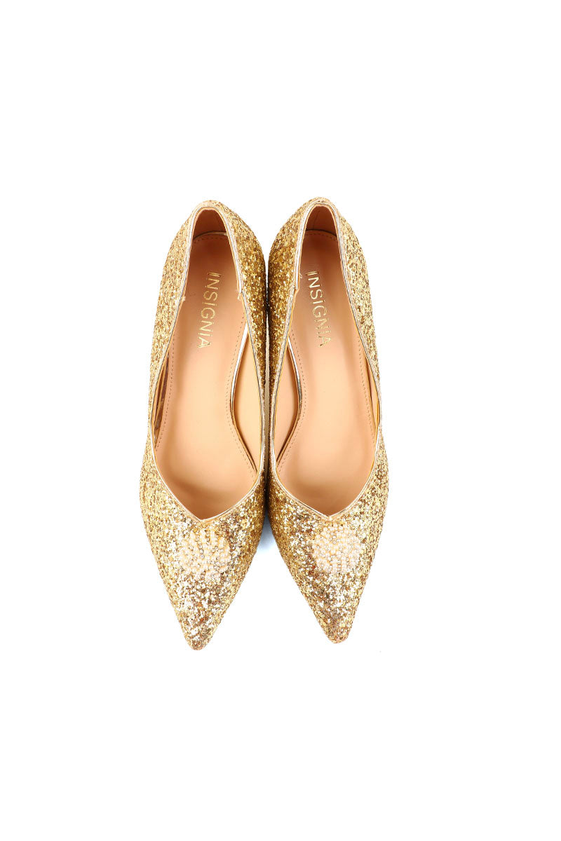 Party Wear Court Shoes I44453-Golden