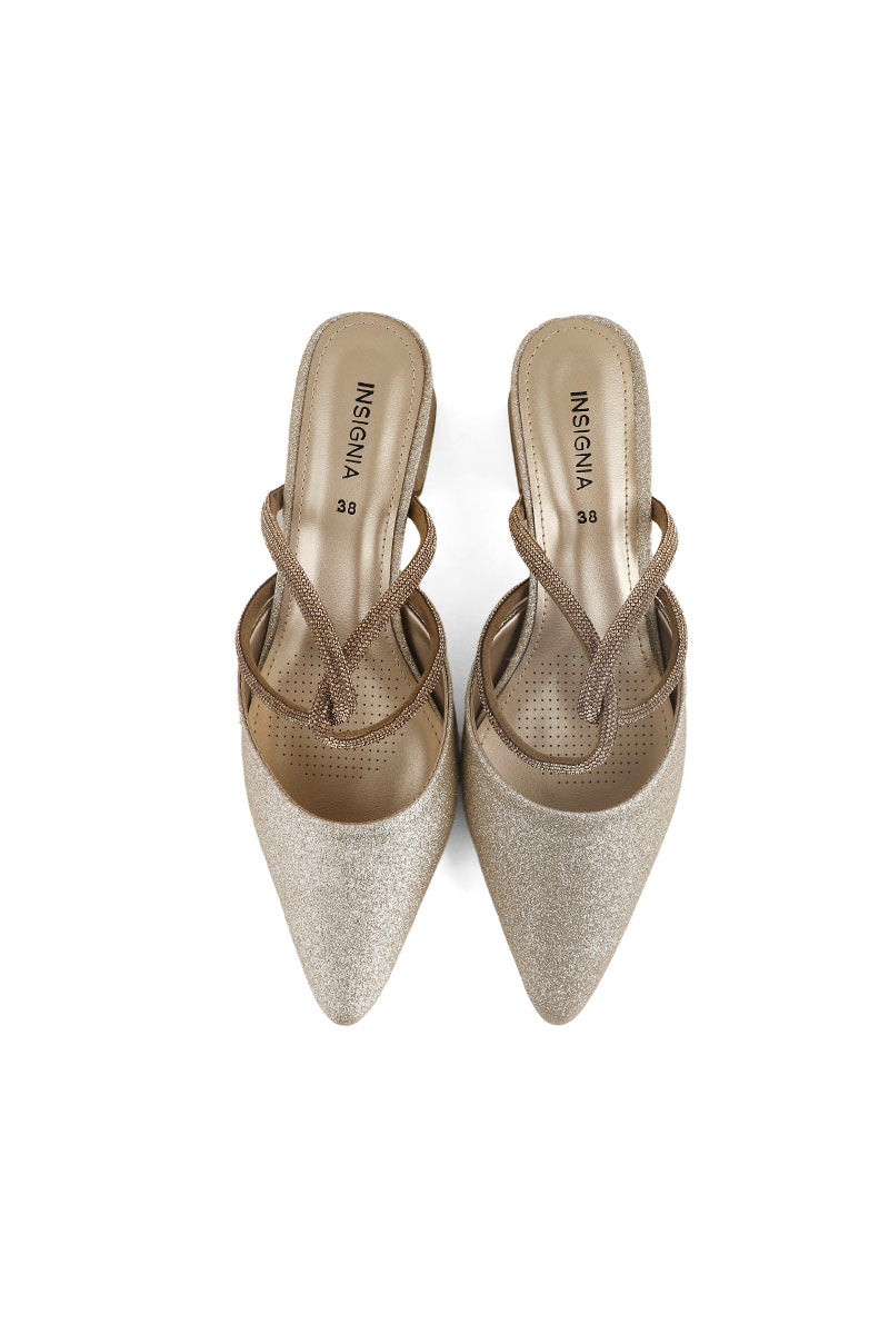 Party Wear Sling Back I47243-Golden