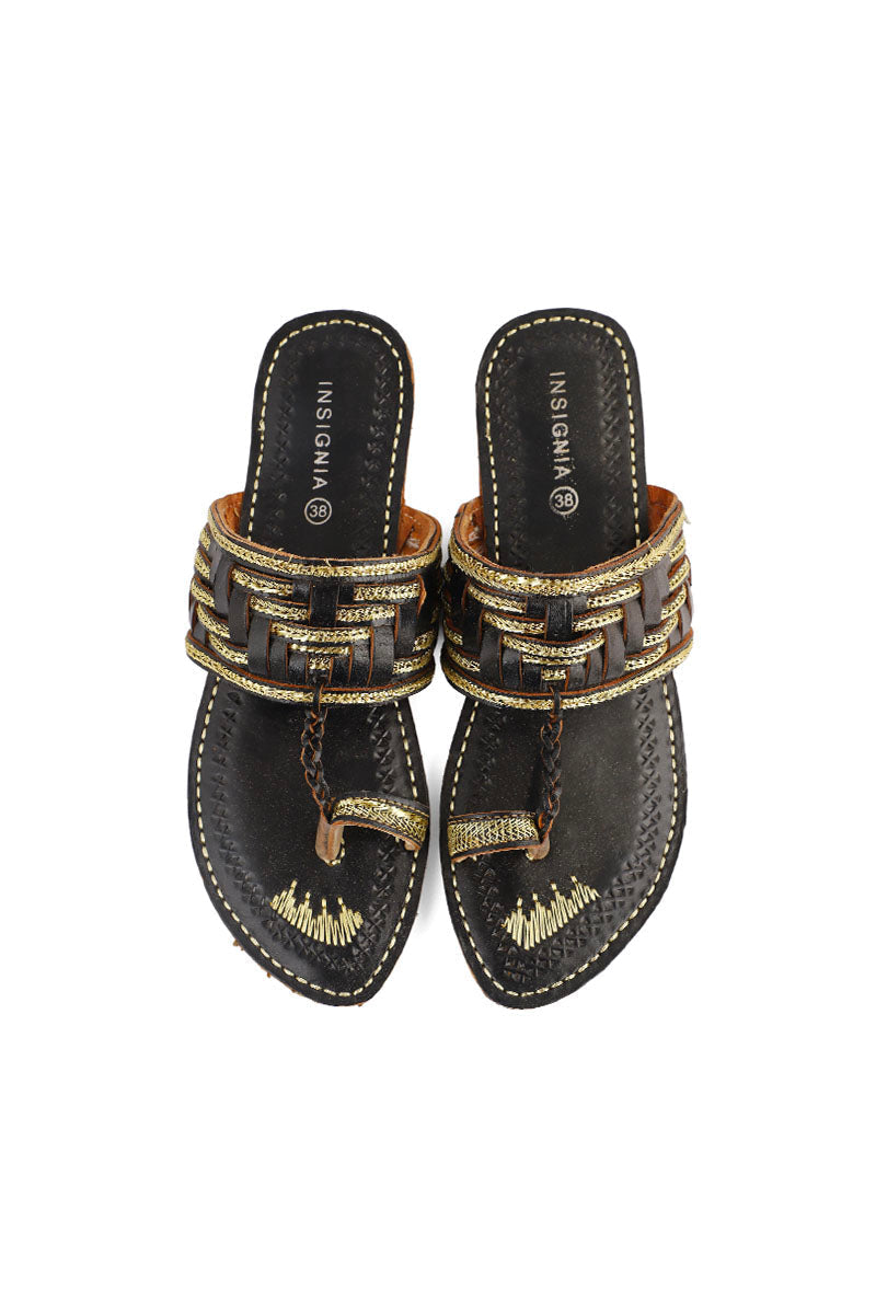 Ethnic Kolapuri I80080-Black