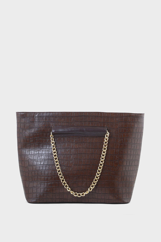 Formal Tote Hand Bags B10539-Brown