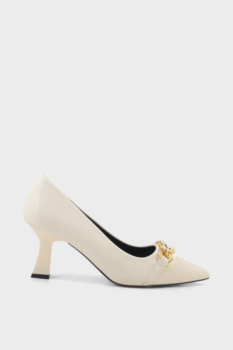 Formal Court Shoes I44486-Off White