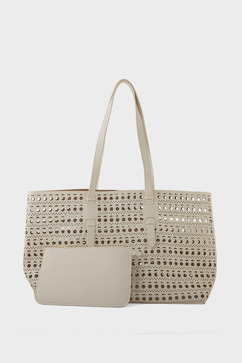 Tote Hand Bags BS2216-Ivory