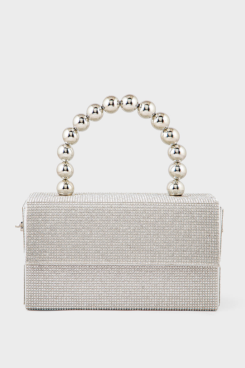 Party Wear Clutch BH0122-Silver