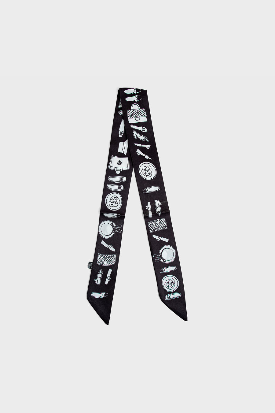 Premium Silk Bag Scarf BF0004-Black