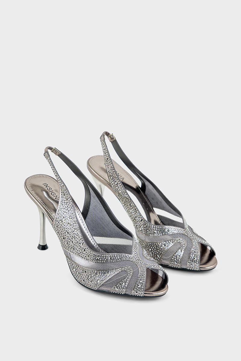 Party Wear Sling Back IP4049-Pewter