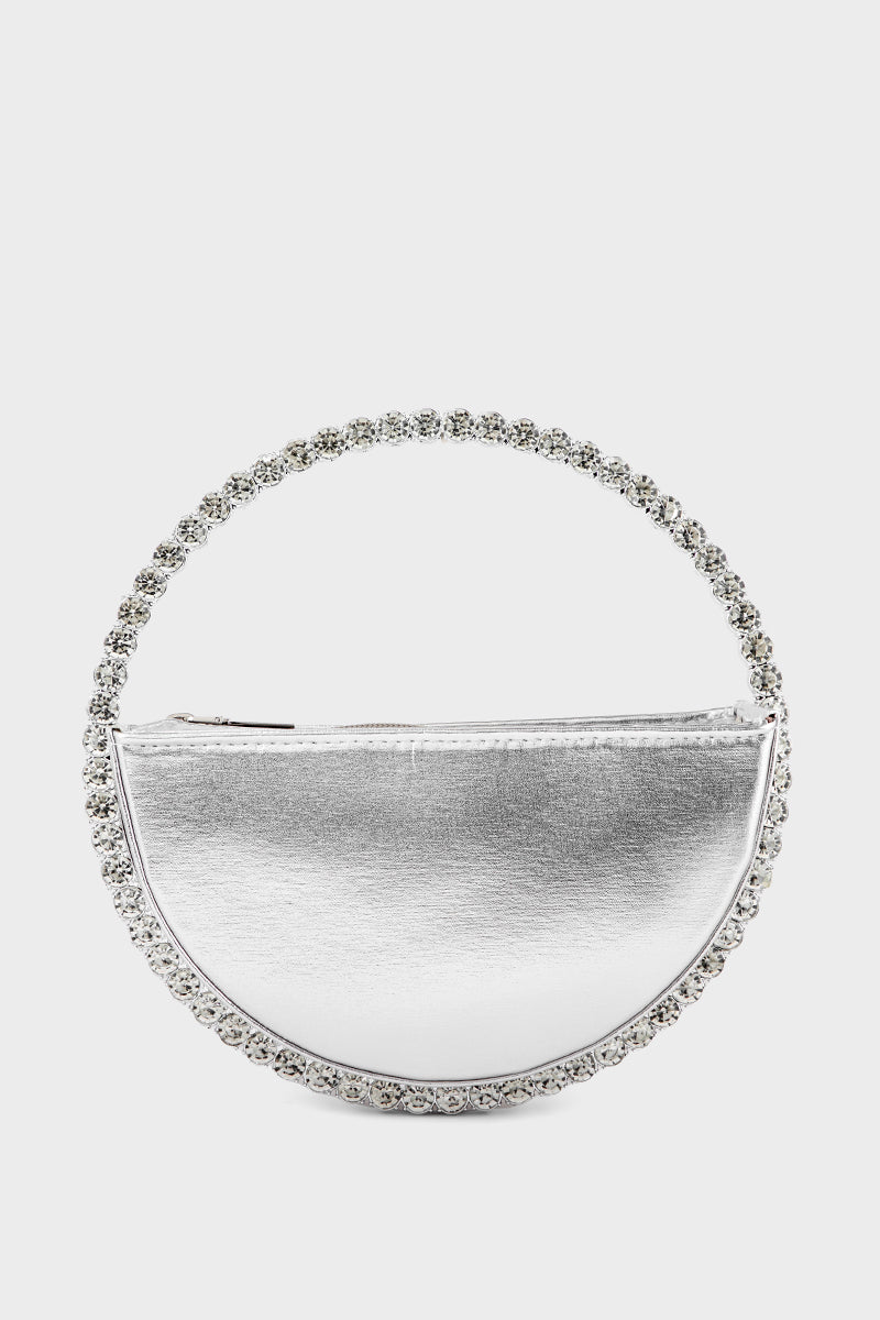Party Wear Clutch BH0118-Silver