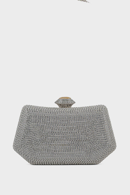 Party Wear Clutch BK4111-Silver