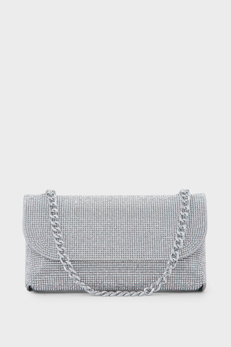 Formal Flap Shoulder Bags BK4043-Silver