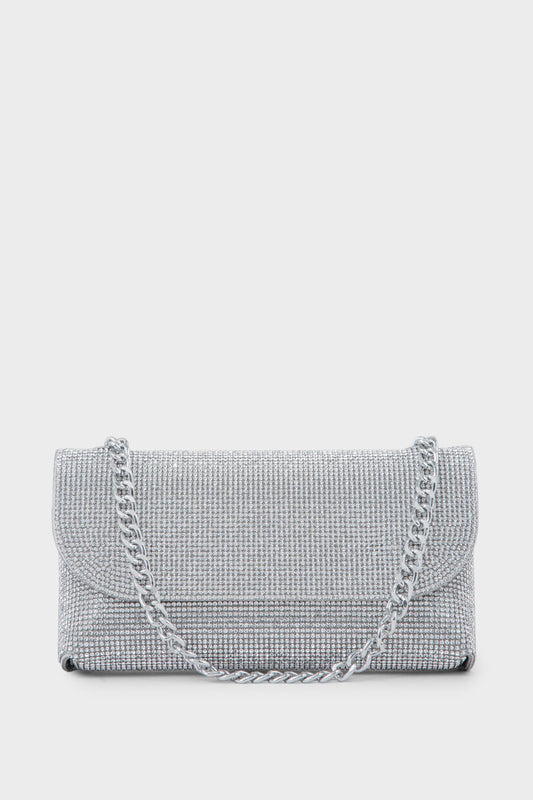 Formal Flap Shoulder Bags BK4043-Silver