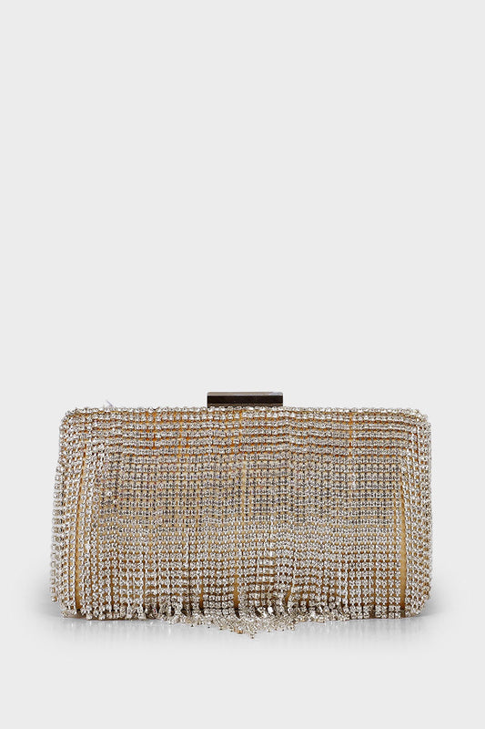 Party Wear Clutch B20773-Golden