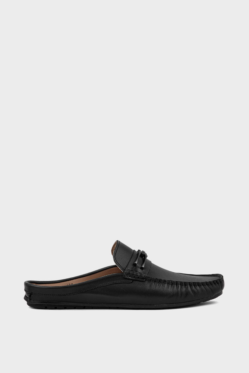 Men Casual Back Open Moccs MC6504-Black