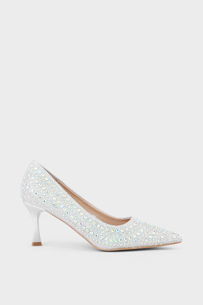 Party Wear Court Shoes IP5011-Silver