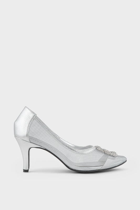 Party Wear Court Shoes IP5024-Silver