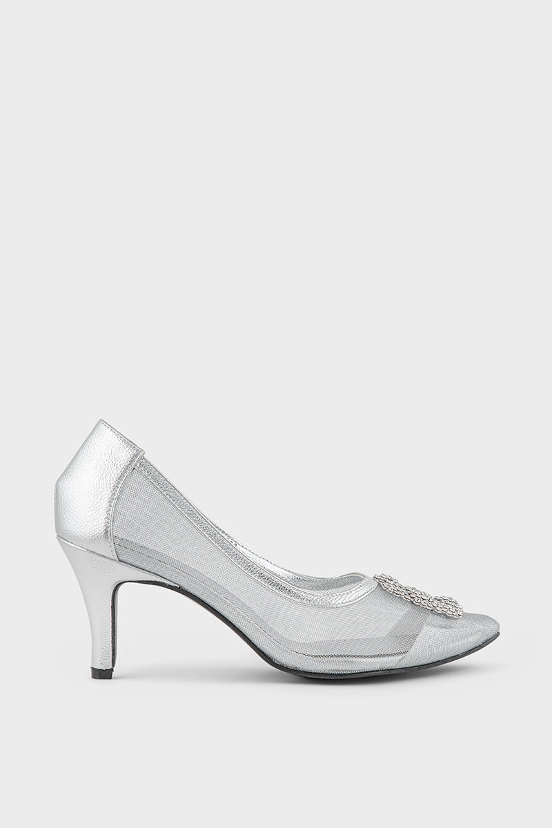 Party Wear Court Shoes IP5024-Silver