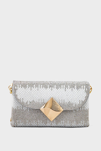 Party Wear Clutch BK4076-Silver