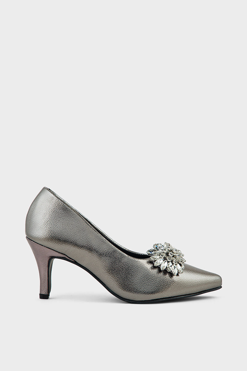 Party Wear Court Shoes IP5025-Pewter