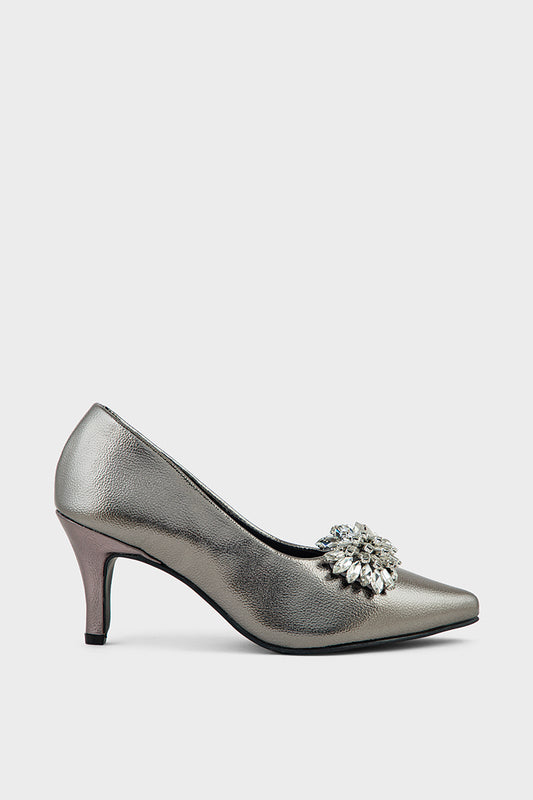 Party Wear Court Shoes IP5025-Pewter